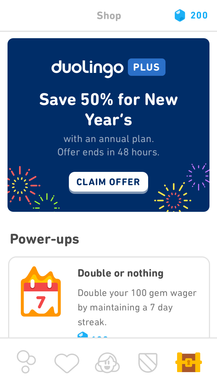 Fireworks-themed New Year’s offer in the Shop