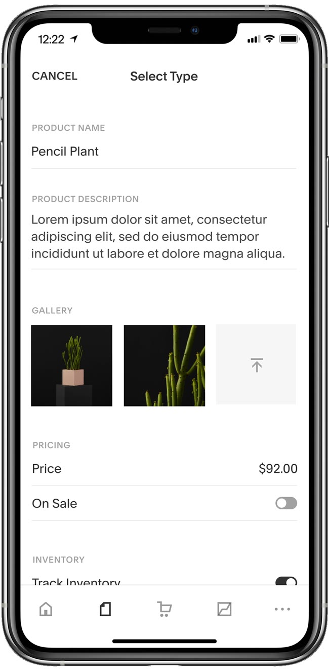 Editing a product